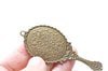 2 pcs Antique Bronze Fancy Victorian Hand Mirror Pendant 30x73mm A331