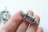 6 pcs of Antique Silver 3D Filigree Lantern Pendant Charms 12x35mm A7397