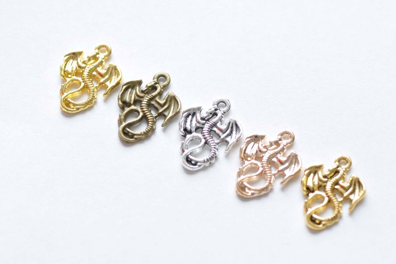 Small Flying Dragon Charms Pendants 16x21mm
