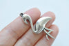 10 pcs Antique Silver Flamingo Bird Charms 25x46mm