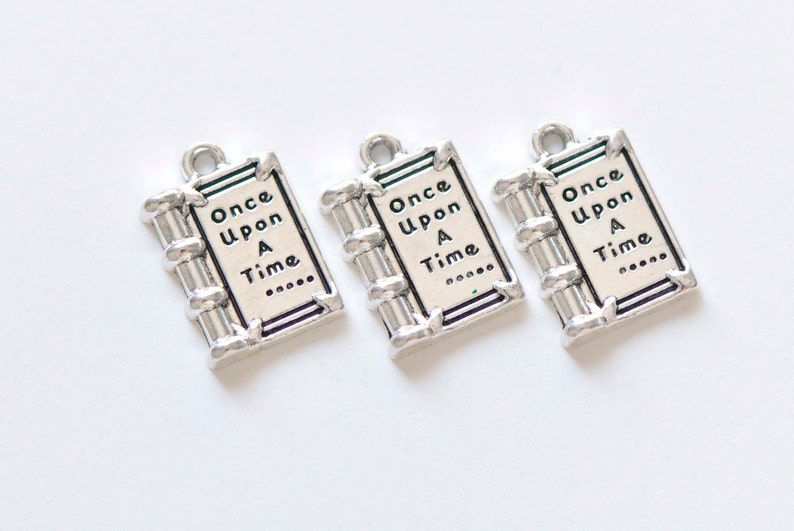 20 pcs Antique Silver Story Book Charms 12x18mm A404