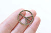 10 pcs of Antique Bronze Textured Peace Symbol Charms 25mm A7539