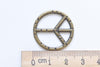 10 pcs of Antique Bronze Textured Peace Symbol Charms 25mm A7539
