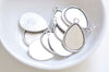 10 pcs Antique Bronze/Silver Teardrop Cabochon Base Tray