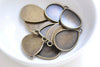 10 pcs Antique Bronze/Silver Teardrop Cabochon Base Tray