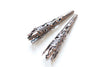 50 pcs Iron Filigree Cone Long Bead Caps 8x41mm Antique Bronze/Copper/Silver/Platinum/Light Gold/Gold