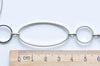 3 ft (90cm) Platinum Round Oval Link Loops Chain A4337