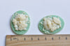 Resin GreenFortune Cat Cabochon Oval Cameo Set of 6