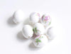 10 pcs of Hand Painted Oval Ceramic Beads 10x14mm A8684