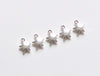 Antique Silver Puffy Star Charms Blank Charms 7mm Set of 40 pcs A7261