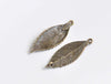 Antique Bronze Leaf Charms Jewelry Supplies 13x35mm Set of 10 A5284