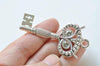 6 pcs of Antique Silver Owl Key Pendants Charms 29x60mm A6005