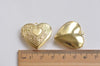 4 pcs of Raw Brass Heart Shaped Photo Lockets 29mm