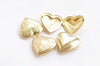 4 pcs of Raw Brass Heart Shaped Photo Lockets 29mm
