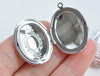 4 pcs of Platinum Brass Cross Oval Large Concave Photo Lockets 27x37mm