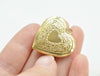 4 pcs of Raw Brass Heart Shaped Photo Lockets 29mm