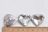 4 pcs of Platinum Heart Shaped Photo Lockets 29mm