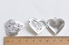 4 pcs of Shiny Silver Rose Flower Heart Shaped Photo Lockets 29mm