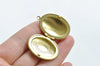4 pcs of Raw Brass Oval Shaped Photo Lockets 23x33mm