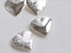 4 pcs of Shiny Silver Heart Shaped Photo Lockets 29mm