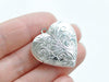 4 pcs of Shiny Silver Heart Shaped Photo Lockets 29mm