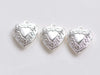 4 pcs of Shiny Silver Heart Shaped Photo Lockets 20x23mm