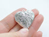 4 pcs of Shiny Silver Heart Shaped Photo Lockets 29mm