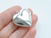 4 pcs of Shiny Silver Heart Shaped Photo Lockets 29mm