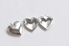 10 pcs of Platinum Heart Shaped Blank Photo Lockets 23mm