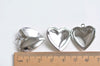 10 pcs of Platinum Heart Shaped Blank Photo Lockets 23mm