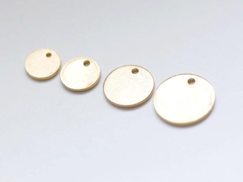 Raw Brass THICK Flat Round Blank Disc Thick Charms 6mm-20mm