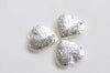 4 pcs of Shiny Silver Heart Shaped Photo Lockets 29mm