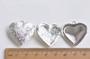 4 pcs of Shiny Silver Heart Shaped Photo Lockets 29mm