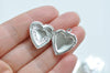 4 pcs of Shiny Silver Heart Shaped Photo Lockets 20x23mm