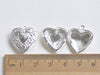 4 pcs of Shiny Silver Heart Shaped Photo Lockets 20x23mm