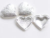 4 pcs of Shiny Silver Heart Shaped Photo Lockets 29mm