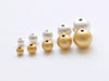 925 Sterling Silver Vermeil Brushed Seamless Round Spacer Beads 4mm-12mm Set of 2