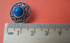 10 pcs Antique Silver Turquoise Blue Buttons Charms 18mm A1682