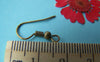 100 pcs Antiqued Bronze Ball End Fish Hook Earwire 18mm A3251