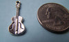 10 pcs of Antique Silver Guitar Instrument Charms 10x27mm A1648