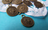 50 pcs Antique Bronze Queen Coin Round Charms 10x13mm A4040