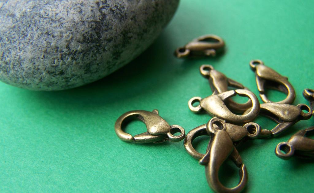 Lobster Parrot Clasp Antiqued Bronze 12mm Set of 50 A3445