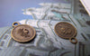 50 pcs Antique Bronze Queen Coin Round Charms 10x13mm A4040