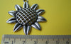 4 pcs of Antique Silver Sunflower Pendants Charms 43x50mm A1080