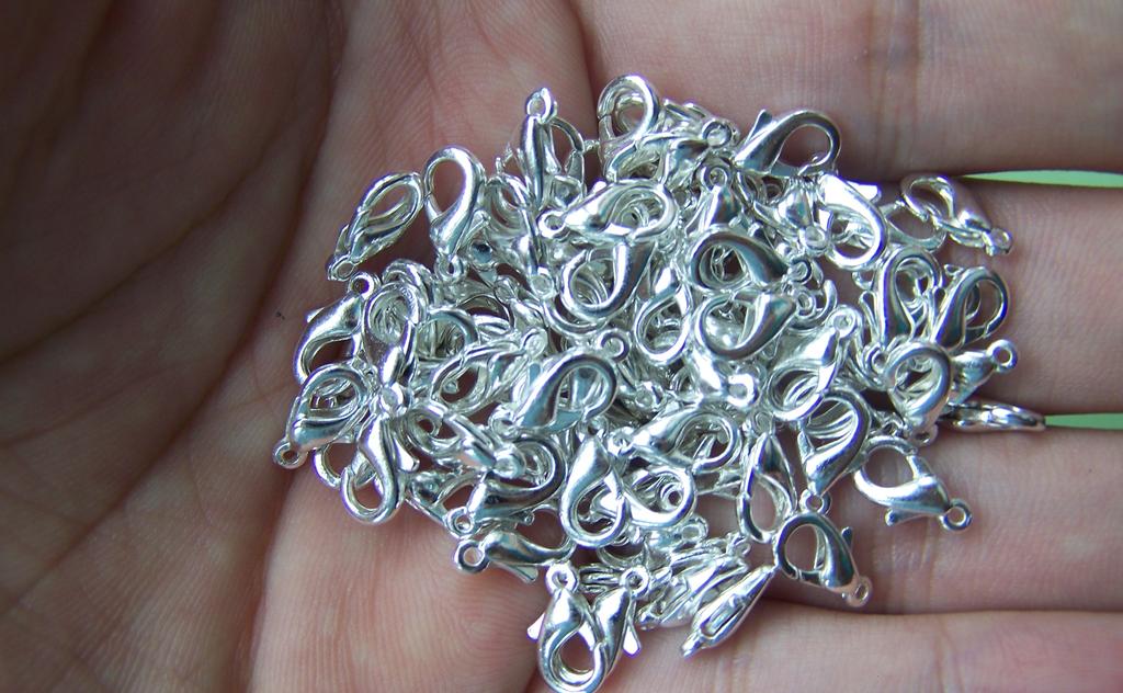 Accessories - 50 Pcs Silver Plated Parrot Lobster Clasps 10mm A3388