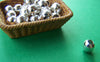 200 pcs Silver Round Iron Metallic Beads Ball Size 6mm A1953