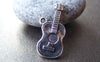 Antique Silver Guitar Music Instrument Charms Set of 10 A1663