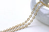 Anti Tarnish 16K Gold Flat Link Oval Cable Chain 1.5mm A7804