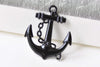 10 pcs Black Anchor Charms Nautical Pendants 27x31mm A8518