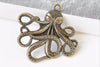 Antique Bronze Octopus Charms Ocean Pendants Set of 4 A8373